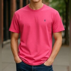 Polo by Ralph Lauren Pink T-Shirt with Blue Logo